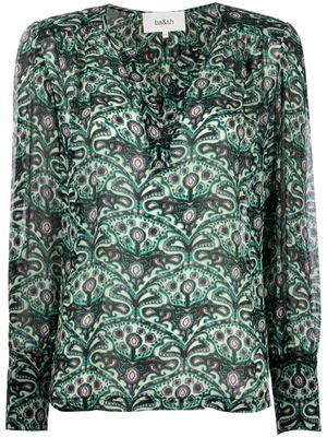 Ba&Sh graphic-print long-sleeves blouse - Green