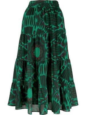 Ba&Sh graphic-print tiered skirt - Green