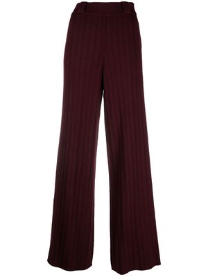 Ba&Sh high-waisted rib-knit trousers - Red