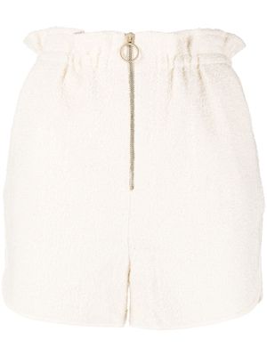 Ba&Sh high-waisted wool-blend shorts - Neutrals
