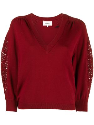Ba&Sh Jaden crochet-detailing jumper - Red