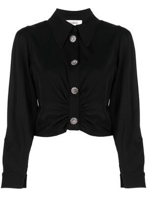 Ba&Sh Kiss long-sleeve cropped shirt - Black