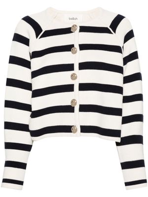 Ba&Sh Massimo striped cotton-blend cardigan - Neutrals