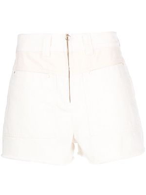 Ba&Sh mid-rise denim mini shorts - Neutrals