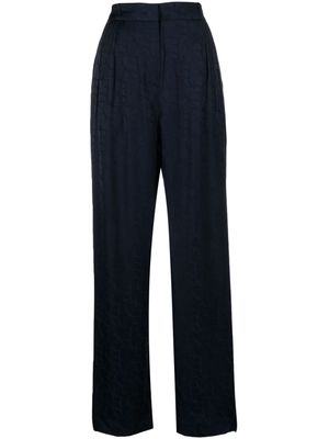 Ba&Sh Moloy monogram-jacquard straight-leg trousers - Blue