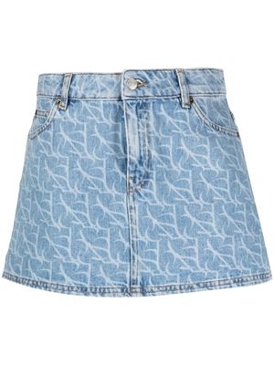 Ba&Sh Monora monogram mini skirt - Blue