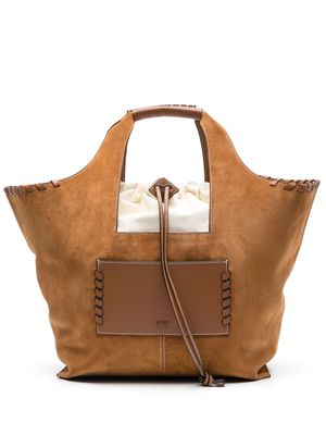 Ba&Sh Ophelia logo-lettering tote bag - Brown