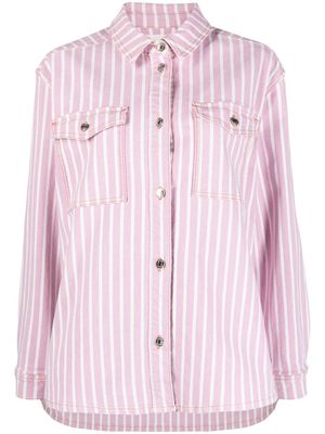Ba&Sh Rex stripe-pattern shirt jacket - Pink