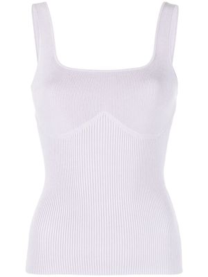 Ba&Sh ribbed-knit square-neck top - Purple