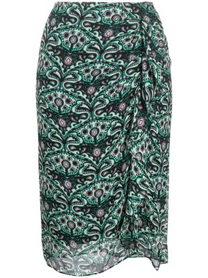 Ba&Sh ruffle-detail front-slit skirt - Green