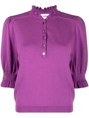Ba&Sh ruffled-detail knitted top - Purple