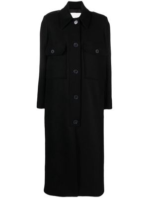 Ba&Sh straight-point collar wool-blend coat - Black