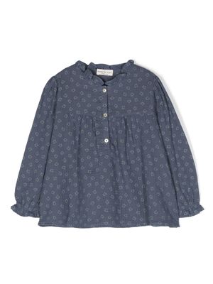 Babe And Tess floral-print cotton blouse - Blue