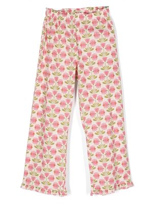Babe And Tess floral-print cotton trousers - Neutrals