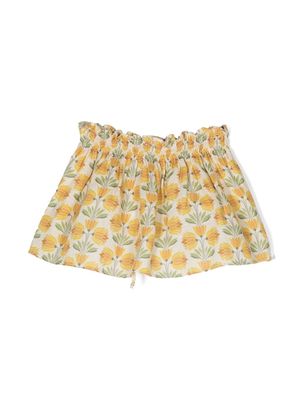 Babe And Tess floral-print linen shorts - Neutrals