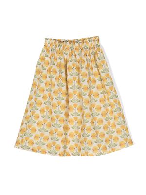 Babe And Tess floral-print linen skirt - Neutrals
