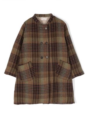 Babe And Tess plaid check-pattern double-breasted coat - Green