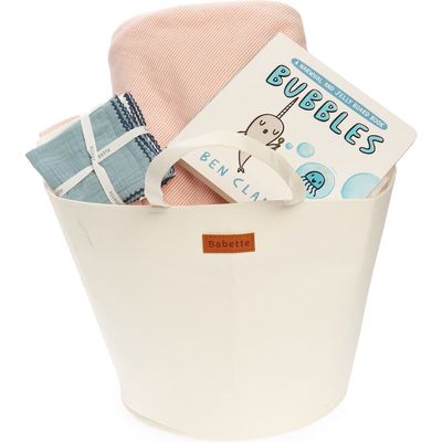 Babette Hooded Towel Gift Set in Apricot Stripe 