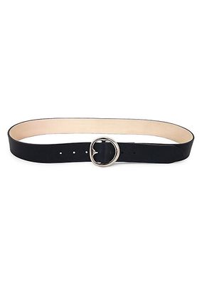 Baby Bell Bottom O-Buckle Smooth Leather Belt