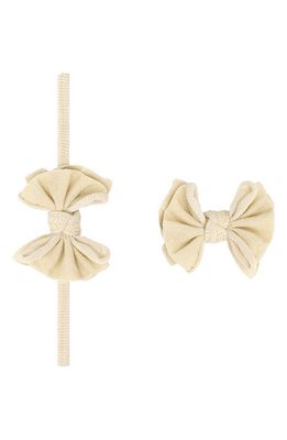 Baby Bling 2-Pack Baby Bow Headbands in Metallic Gold