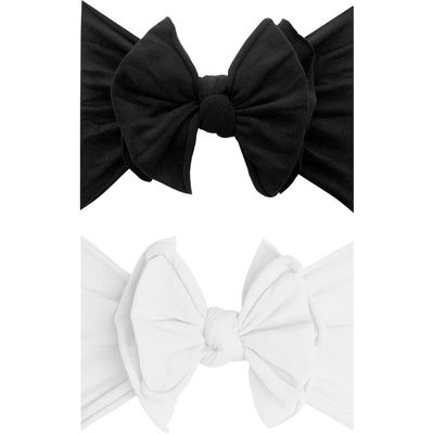 Baby Bling 2-Pack Fab-Bow-Lous Headbands in Black White 