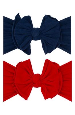 Baby Bling 2-Pack Fab-Bow-Lous Headbands in Navy Cherry
