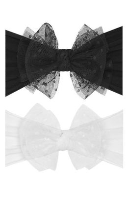 Baby Bling 2-Pack Fab-Bow-Lous® Point d'Esprit Tulle Headbands in Black White