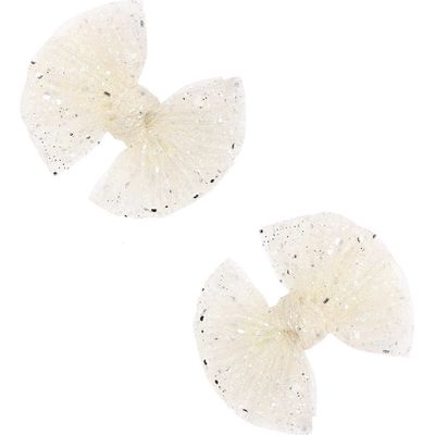 Baby Bling 2-Pack FAB Tulle Bow Hair Clips in Princess Ivory 