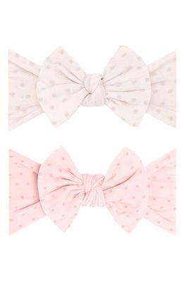 Baby Bling Assorted 2-Pack Fab-Bow-Lous® Headbands in Oatmeal Dot Pink And Pk Dot