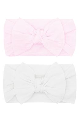 Baby Bling Headbands in White Pink