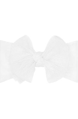 Baby Bling Itty Bitty Tulle Bow Headband in Pleated White