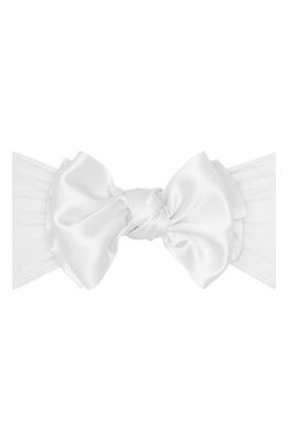 Baby Bling Satin Fab-Bow-Lous Headband in White