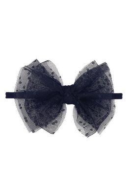 Baby Bling Tulle FAB Bow Headband in Black/Black