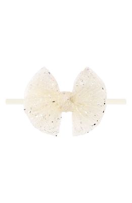 Baby Bling Tulle FAB Bow Headband in Ivory Princess Tulle