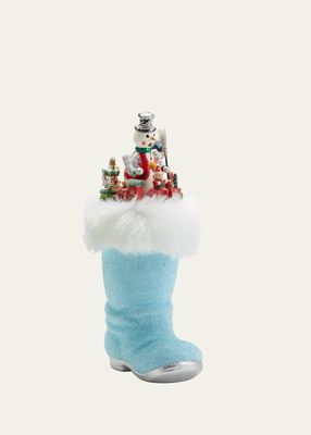 Baby Blue Boot Christmas Decoration