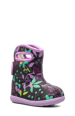 Baby Bogs II Cartoon Flower Insulated Waterproof Boot in Black Multi