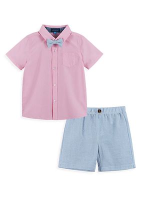 Baby Boy's 2-Piece Button-Up Shirt & Seersucker Shorts Set