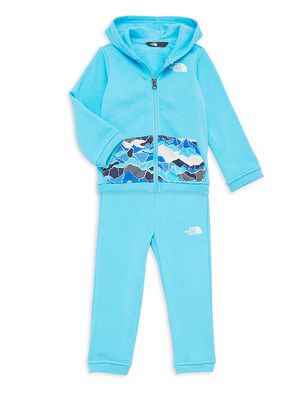 Baby Boy's 2-Piece Camp Fleece Sweatsuit Set - Blue - Size 6 Months - Blue - Size 6 Months