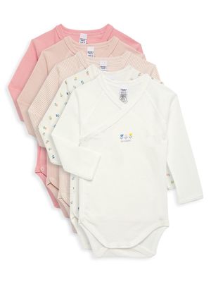 Baby Boy's 5-Pack Crossover Bodysuit Set - Pink Multi - Size 6 Months - Pink Multi - Size 6 Months