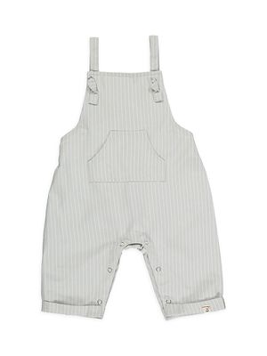 Baby Boy's Ahoy Striped Overalls - Blue White Stripe - Size 18 Months - Blue White Stripe - Size 18 Months