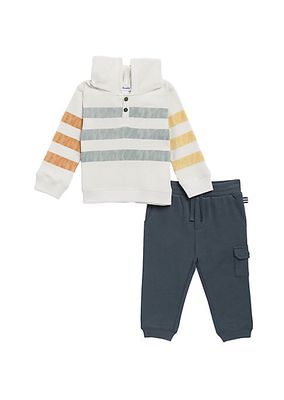 Baby Boy's & Little Boy's 2-Piece Striped Pullover & Joggers Set