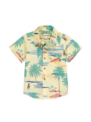 Baby Boy's & Little Boy's Aloha Print Shirt - Yellow - Size 4 - Yellow - Size 4