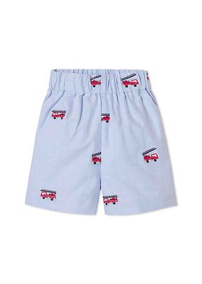 Baby Boy's & Little Boy's Dylan Firetruck Embroidered Shorts