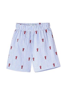 Baby Boy's & Little Boy's Dylan Lobster Embroidered Shorts