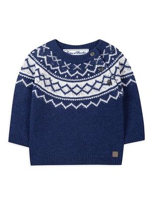 Baby Boy's & Little Boy's Fair Isle Sweater - Blue - Size 6 Months