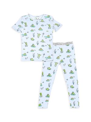 Baby Boy's & Little Boy's Frogs Print Pajamas Set - Light Blue - Size 4 - Light Blue - Size 4