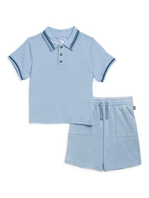 Baby Boy's & Little Boy's Huntington Polo Shirt & Shorts Set - Bluebird - Size 5 - Bluebird - Size 5
