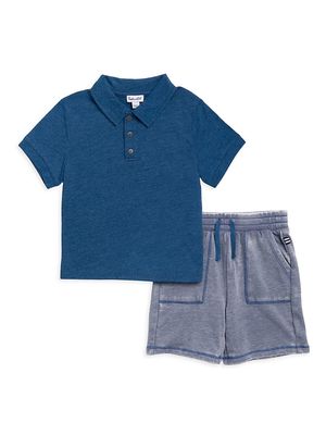 Baby Boy's & Little Boy's Laguna Polo Shirt & Shorts Set - Lapis - Size 3 Months - Lapis - Size 3 Months
