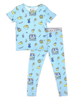Baby Boy's & Little Boy's Lemonade T-Shirt & Pants Pajama Set - Blue Lemonade - Size 12 - Blue Lemonade - Size 12