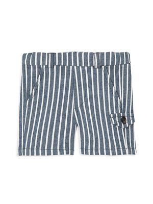 Baby Boy's & Little Boy's Striped Stretch Cotton Shorts - Blue - Size 3 Months - Blue - Size 3 Months